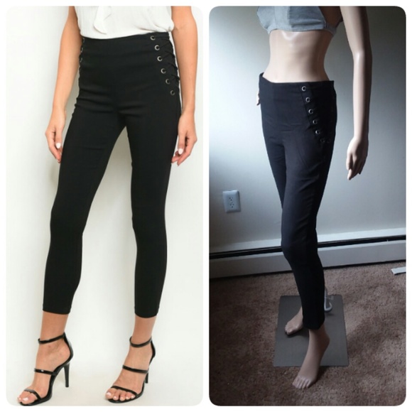 ALMOST GONE! BLACK LACE UP SKINNY PANTS⛄ - Picture 7 of 8